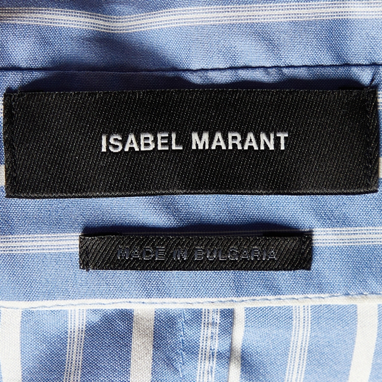 Pre Owned Isabel Marant Blue Striped Silk Enza Sleeveless Shirt S