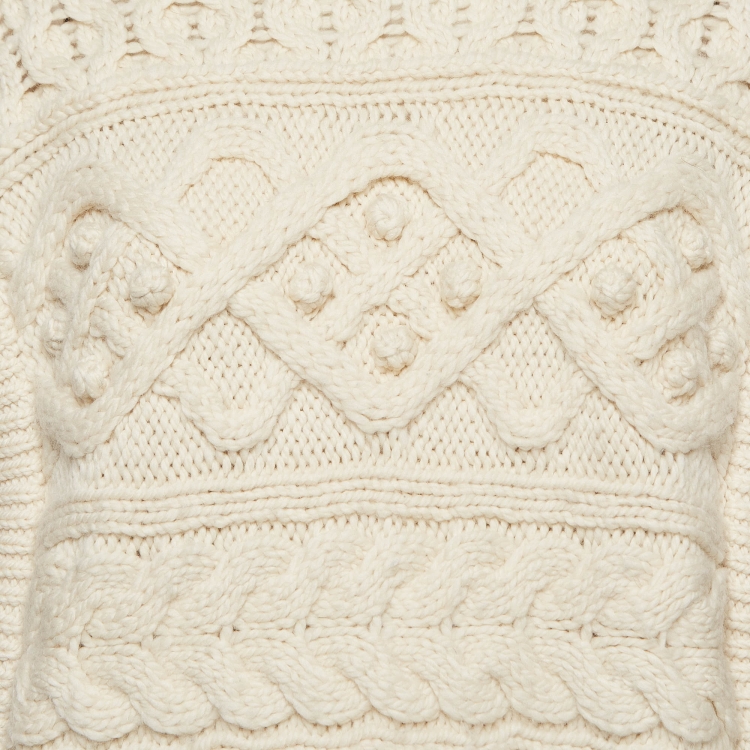 Pre Owned Isabel Marant Off-White Layered Cable Knit Sweater S