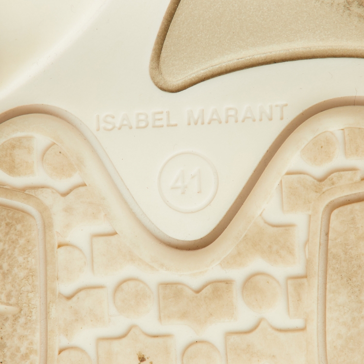 Pre Owned Isabel Marant White/Beige Leather and Suede Balskee Sneakers Size 41