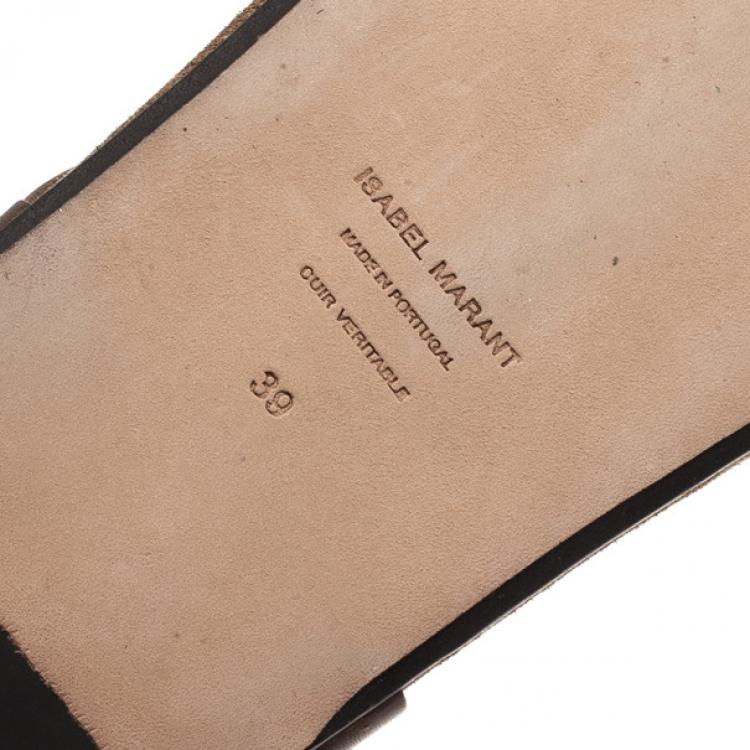 Pre Owned Isabel Marant Brown Braided Leather Brook Sandals Size 39