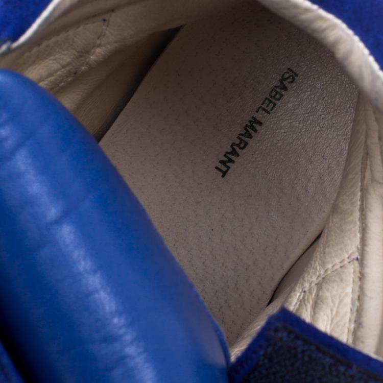 Pre Owned Isabel Marant Cobalt Blue Suede Bekett Wedge Sneakers Size 39