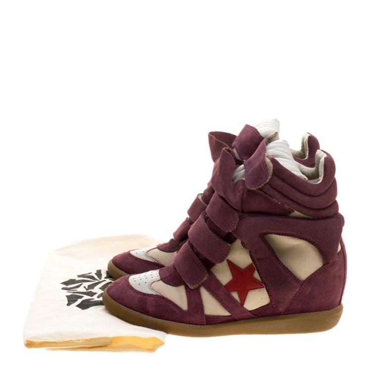 purple wedge sneakers