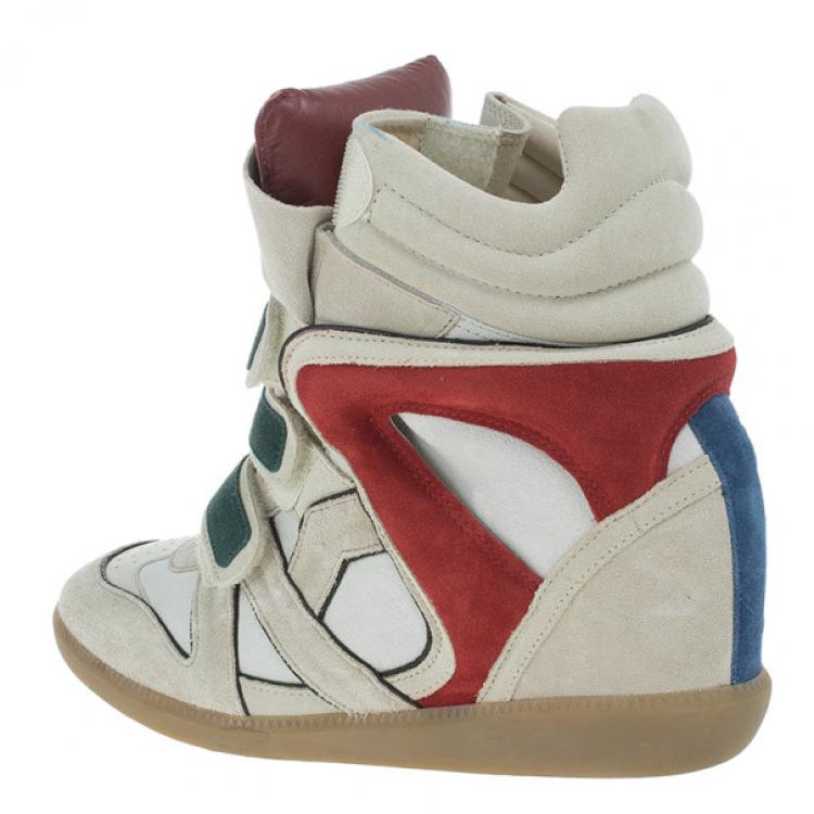 Pre Owned Isabel Marant Grey Bekett Wedge Sneakers Size 40