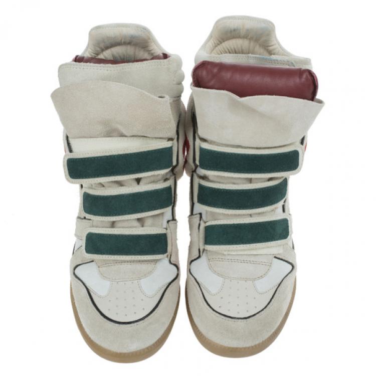 Pre Owned Isabel Marant Grey Bekett Wedge Sneakers Size 40