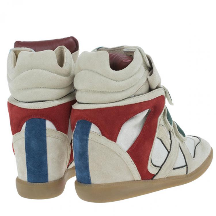 Pre Owned Isabel Marant Grey Bekett Wedge Sneakers Size 40