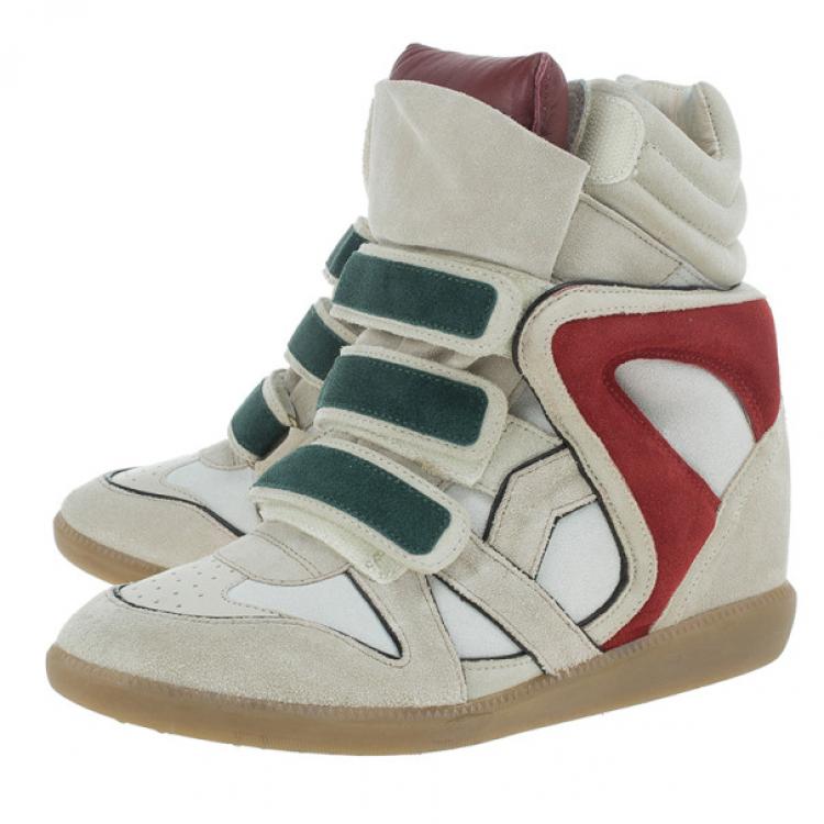 Pre Owned Isabel Marant Grey Bekett Wedge Sneakers Size 40