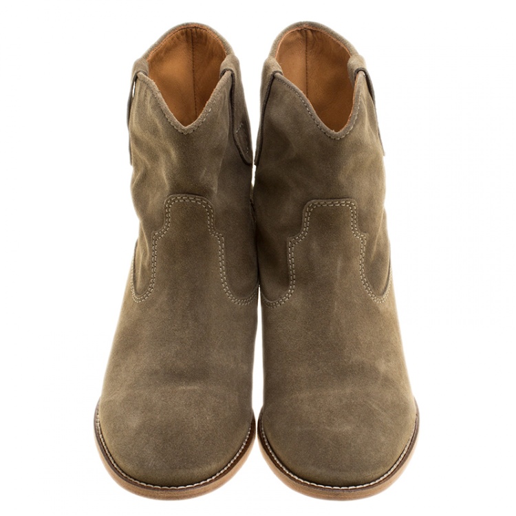 مملوكة مسبقًا Isabel Marant Beige Suede Crisi Ankle Boots Size 39.5
