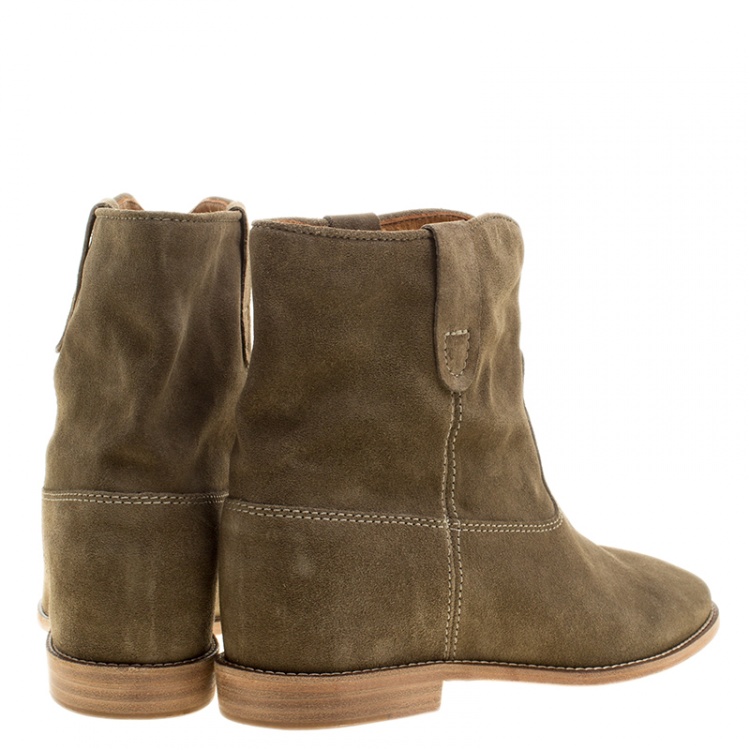 مملوكة مسبقًا Isabel Marant Beige Suede Crisi Ankle Boots Size 39.5