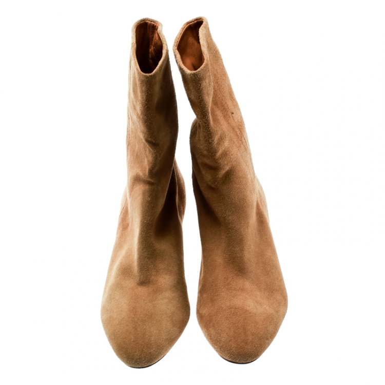 مملوكة مسبقًا Isabel Marant Beige Suede Ankle Boots Size 40