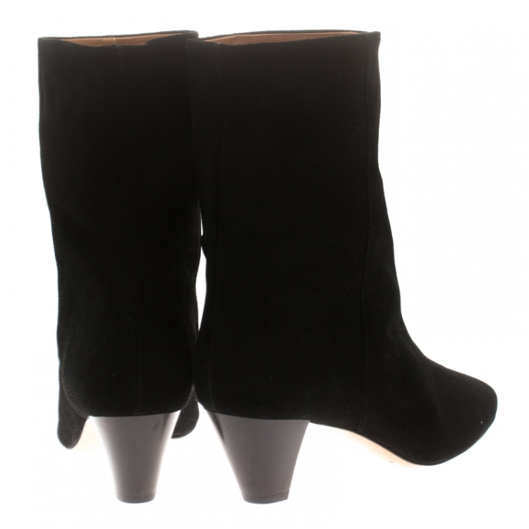 Pre Owned Isabel Marant Black Suede Ankle Boots Size 41