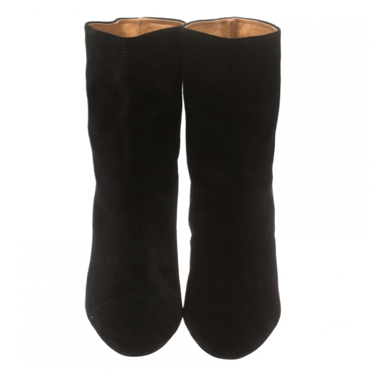 Pre Owned Isabel Marant Black Suede Ankle Boots Size 41