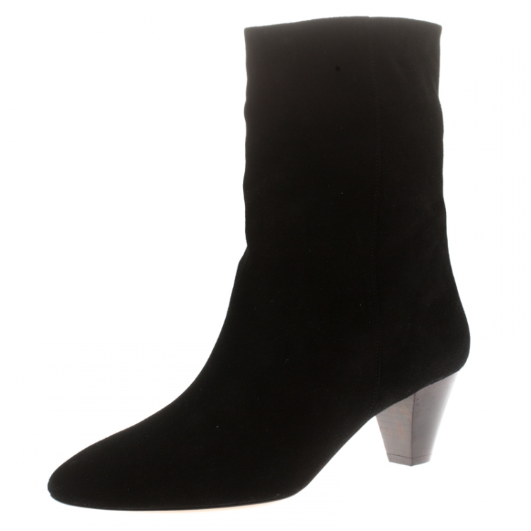 Pre Owned Isabel Marant Black Suede Ankle Boots Size 41