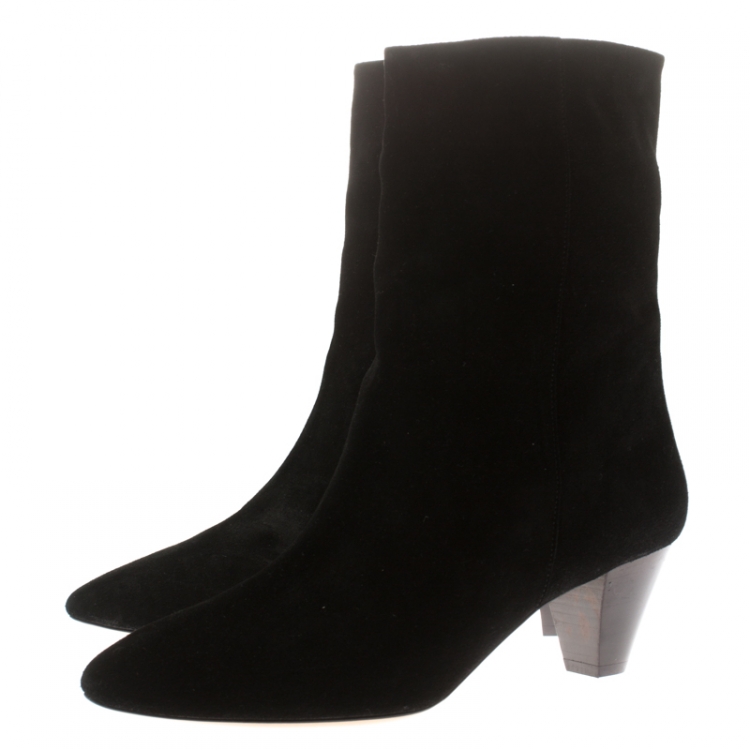 Pre Owned Isabel Marant Black Suede Ankle Boots Size 41