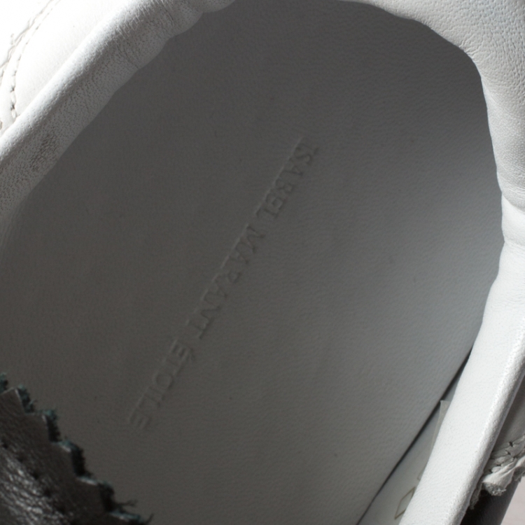 مملوكة مسبقًا Isabel Marant Black Leather And Suede Beth Velcro Sneakers Size 41