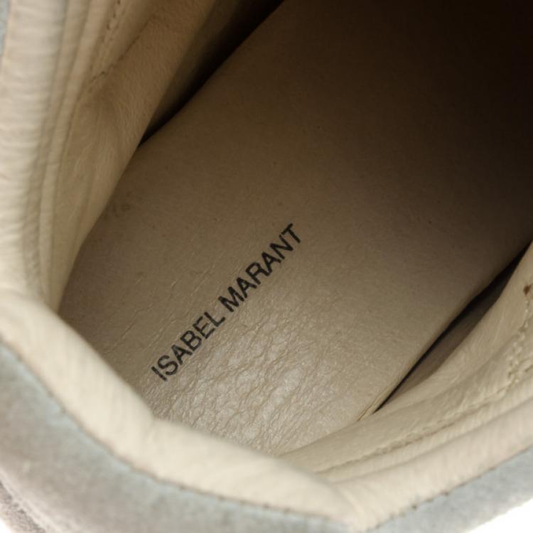Pre Owned Isabel Marant Grey Bayley Star Wedge Sneakers Size 37
