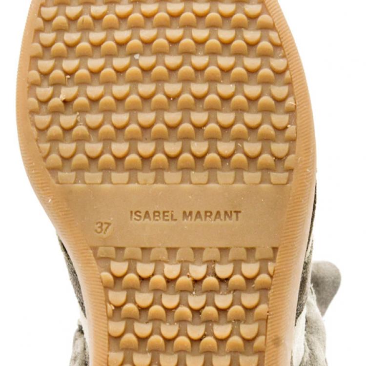 مملوكة مسبقًا Isabel Marant Beige Bekett Wedge Sneakers Size 37