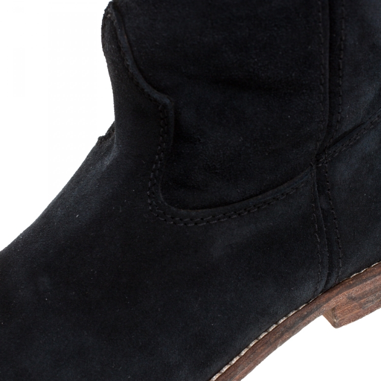 Pre Owned Isabel Marant Blue Suede Cluster Ankle Boots Size 37