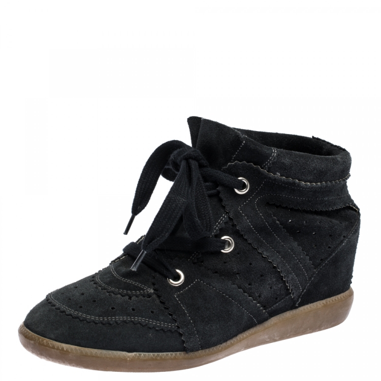 Isabel Marant Dark Blue Suede Wedge Sneakers Size Isabel Marant | TLC