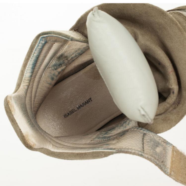Pre Owned Isabel Marant Beige Bekett Wedge Sneakers Size 38