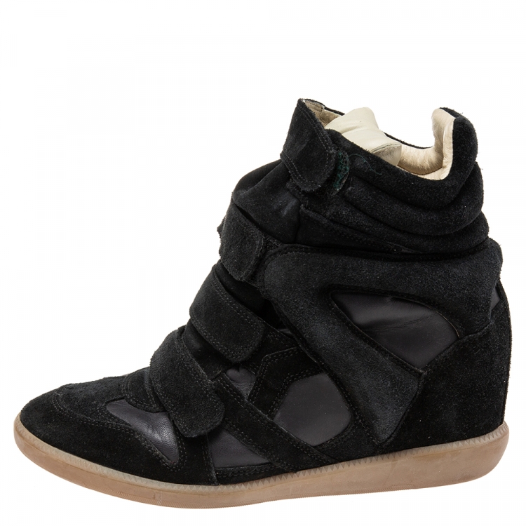 Isabel Marant Black Suede and Leather Bekett Wedge Sneakers 41 Isabel Marant |