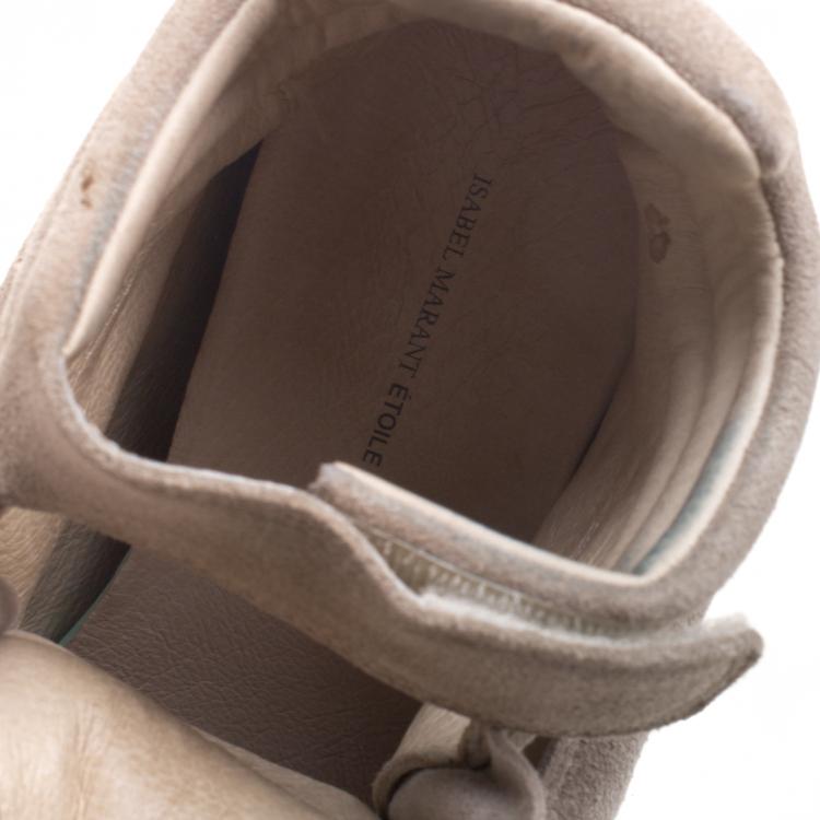 Pre Owned Isabel Marant Beige Suede Bekett Wedge Sneakers Size 38