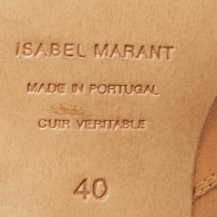 Pre Owned Isabel Marant Tan Leather Feminine Santia Cowboy Boots Size 40