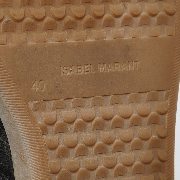 Pre Owned Isabel Marant Black Suede Beckett Wedge Sneakers Size 40