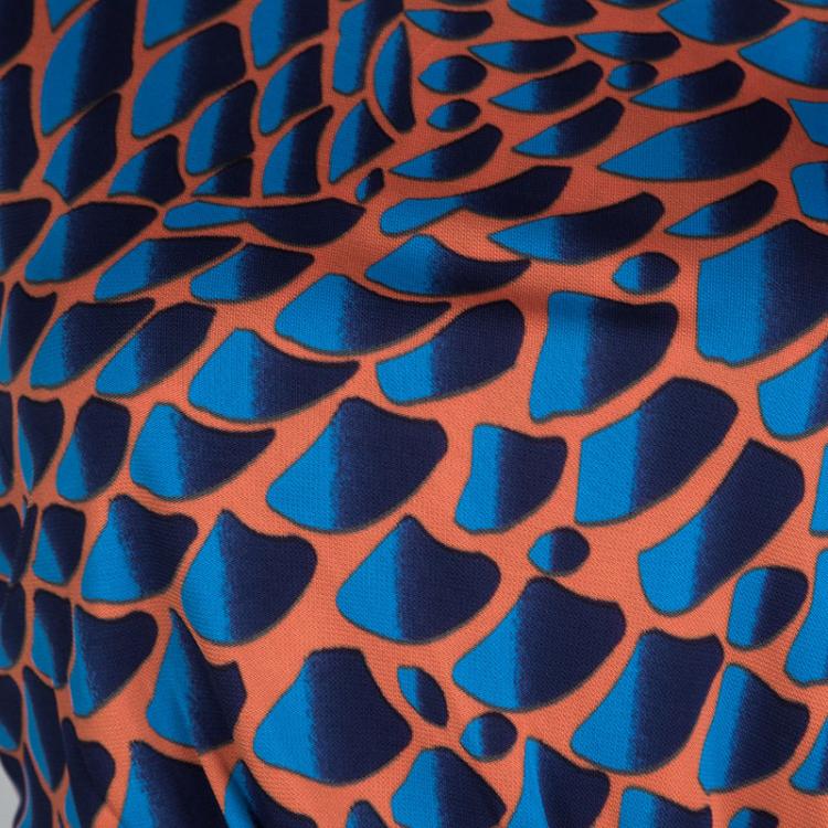 Pre Owned Issa Multicolour Printed Draped Sunset Jersey Dress L