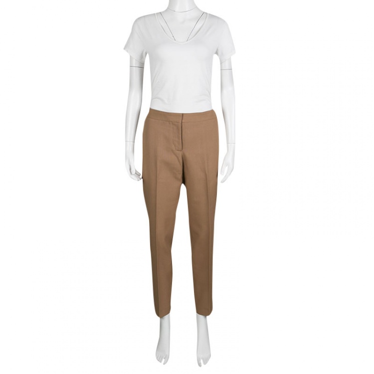 Pre Owned Issa Brown Wool Tailored Pants M