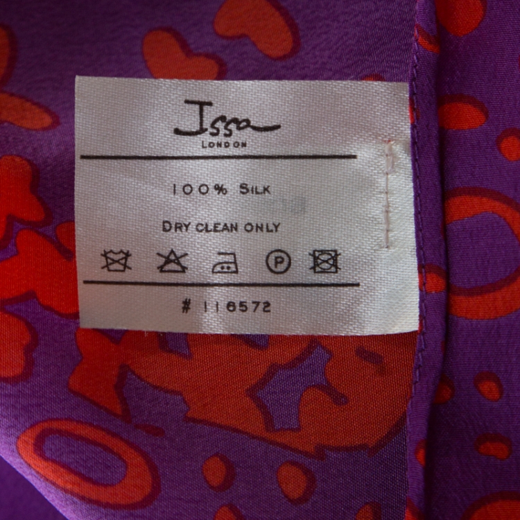 Pre Owned Issa London Purple Butterfly Printed Silk Beach Cover Up Kaftan ( One Size )