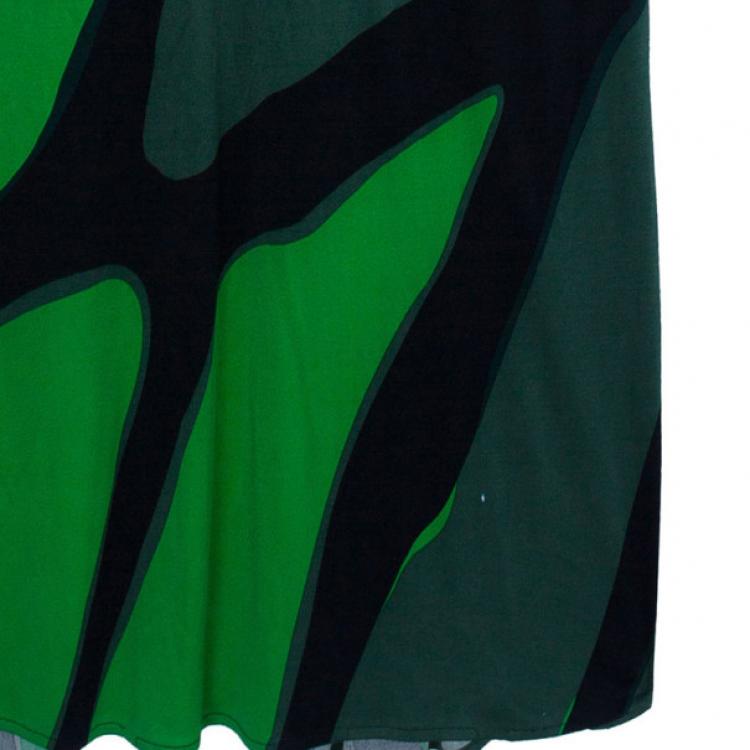 Pre Owned Issa Green Printed Satin Jersey Maxi Dress M