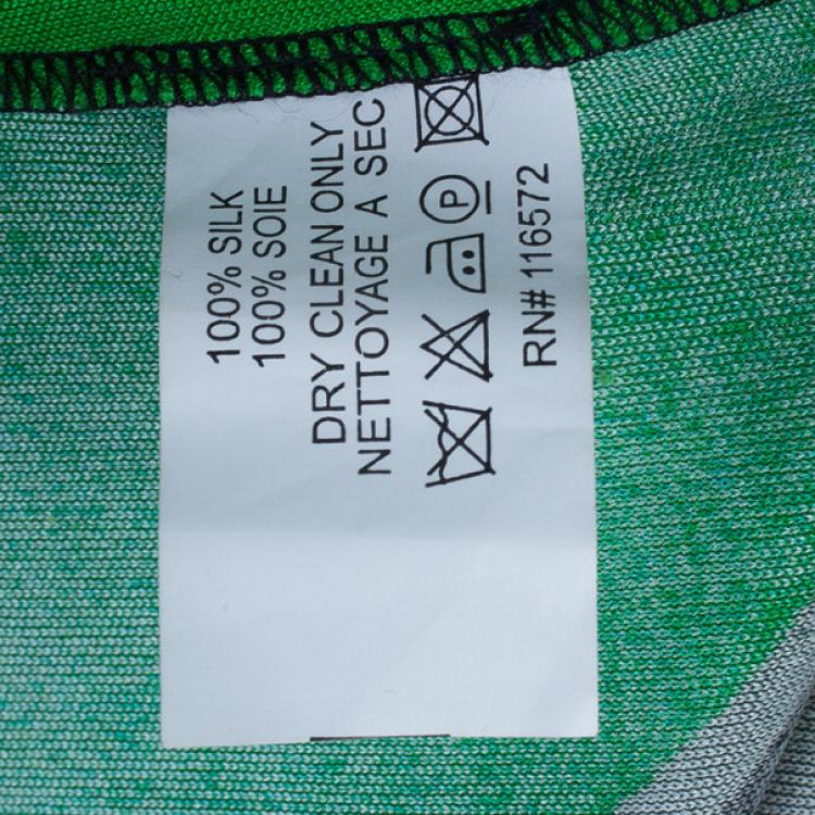 Pre Owned Issa Green Printed Satin Jersey Maxi Dress M