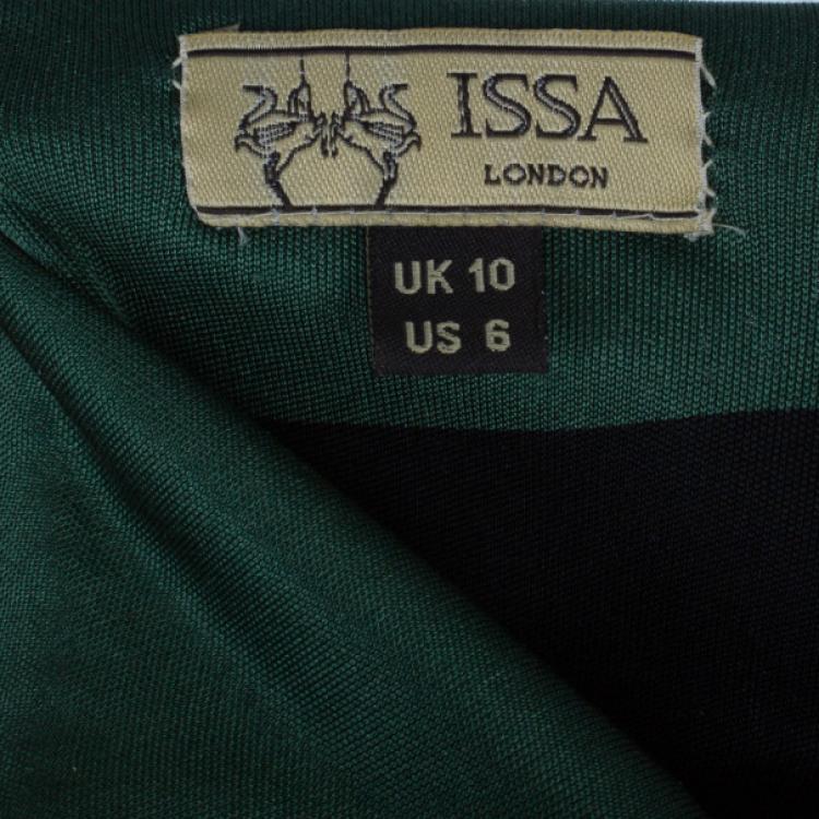 Pre Owned Issa Green Printed Satin Jersey Maxi Dress M