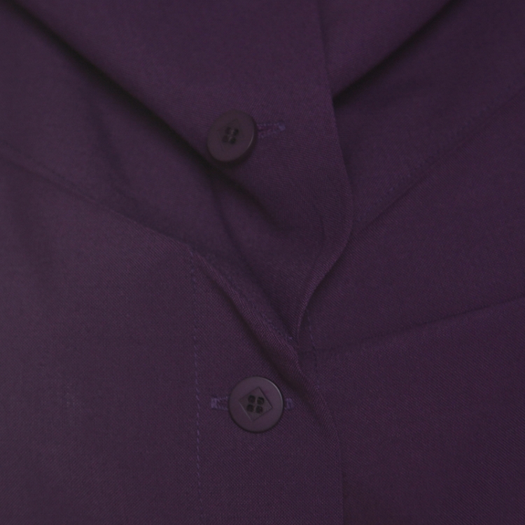 Pre Owned Issey Miyake Purple Wool Blend Geometric Patterned Buttoned Sleeveless Top XS