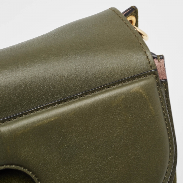 Pre Owned J.W.Anderson Dark Green Suede and Leather Large Pierce Shoulder Bag