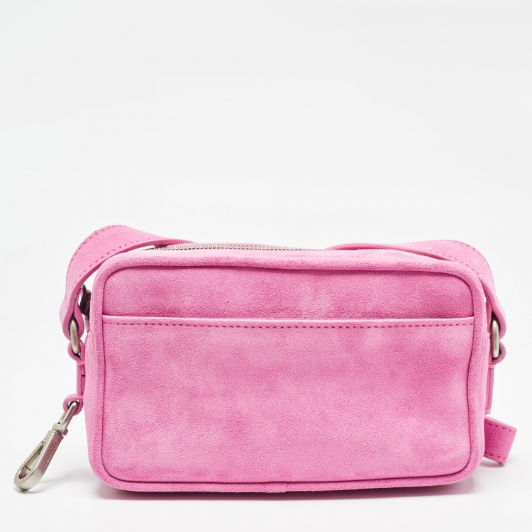 Pre Owned Jacquemus Pink Suede Le Baneto Crossbody Bag