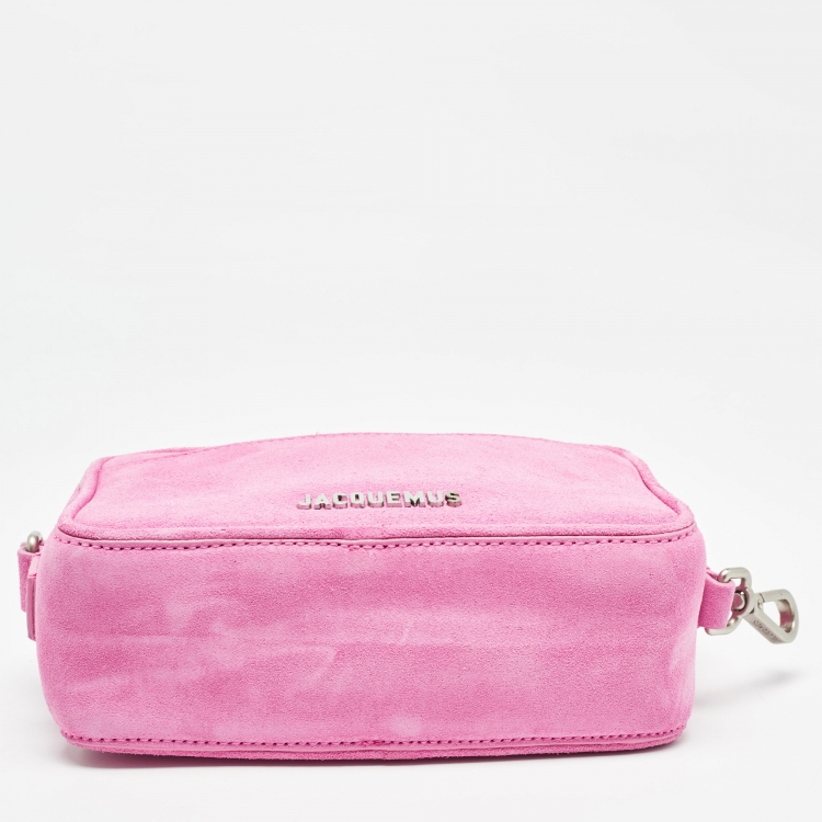 Pre Owned Jacquemus Pink Suede Le Baneto Crossbody Bag