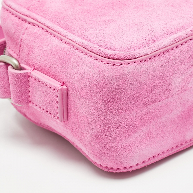 Pre Owned Jacquemus Pink Suede Le Baneto Crossbody Bag