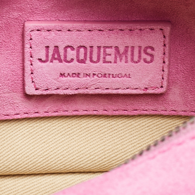 Pre Owned Jacquemus Pink Suede Le Baneto Crossbody Bag