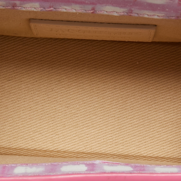 Pre Owned Jacquemus Pink and White Leather Le Chiquito Bag