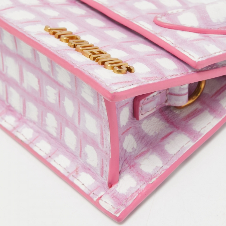 Pre Owned Jacquemus Pink and White Leather Le Chiquito Bag