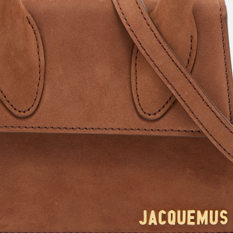 Pre Owned Jacquemus Brown Nubuck Leather Le Chiquito Top Handle Bag