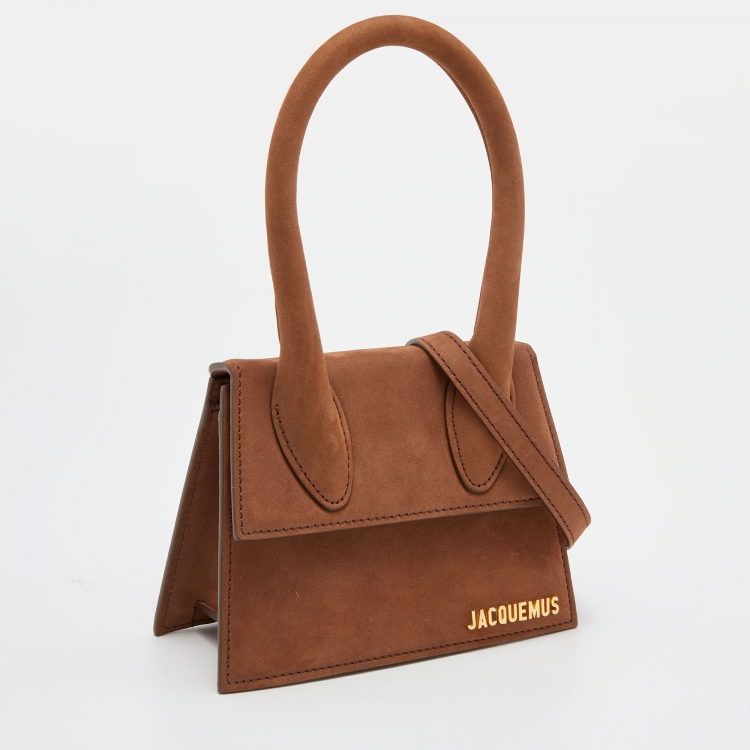 Pre Owned Jacquemus Brown Nubuck Leather Le Chiquito Top Handle Bag