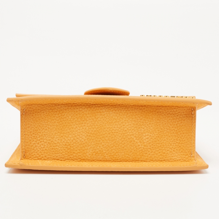 Pre Owned Jacquemus Orange Nubuck Leather Le Bambino Mini Top Handle Bag.