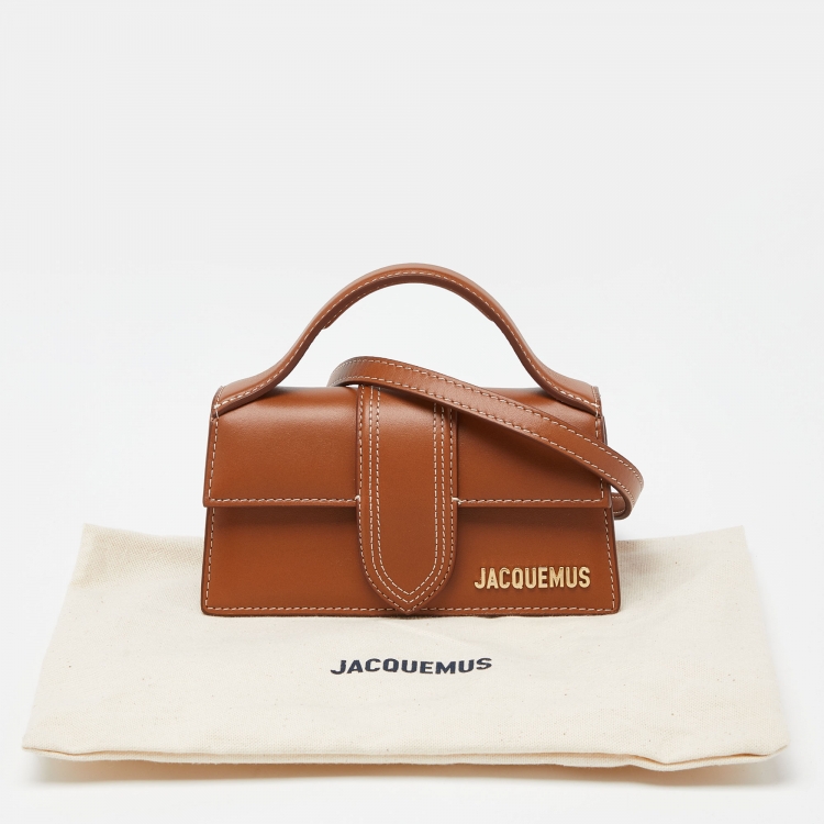 Pre Owned Jacquemus Brown Leather Le Bambino Top Handle Bag