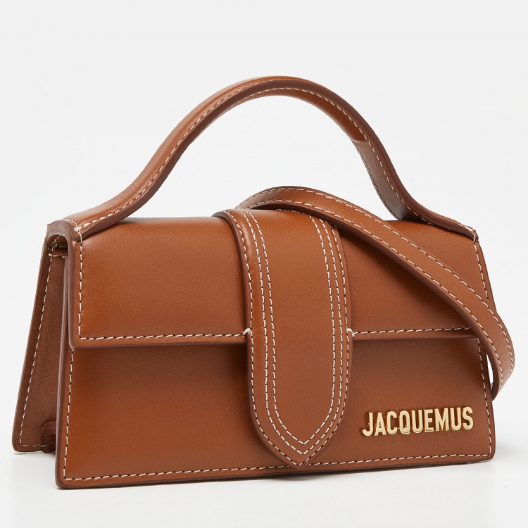 Pre Owned Jacquemus Brown Leather Le Bambino Top Handle Bag