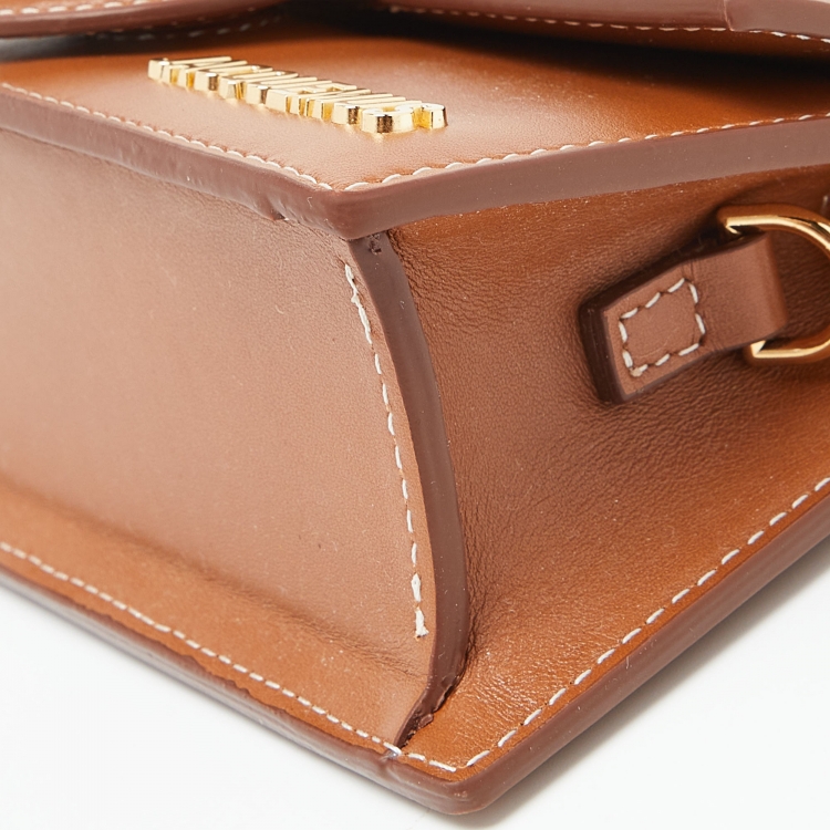 Pre Owned Jacquemus Brown Leather Le Bambino Top Handle Bag