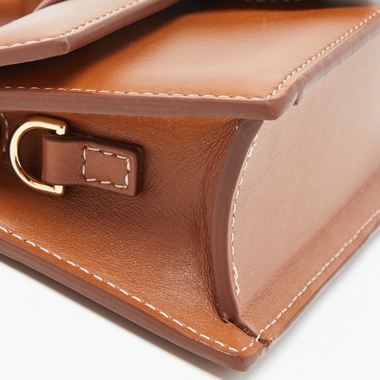 Pre Owned Jacquemus Brown Leather Le Bambino Top Handle Bag