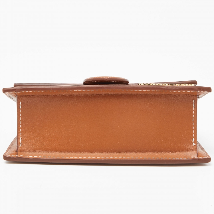 Pre Owned Jacquemus Brown Leather Le Bambino Top Handle Bag