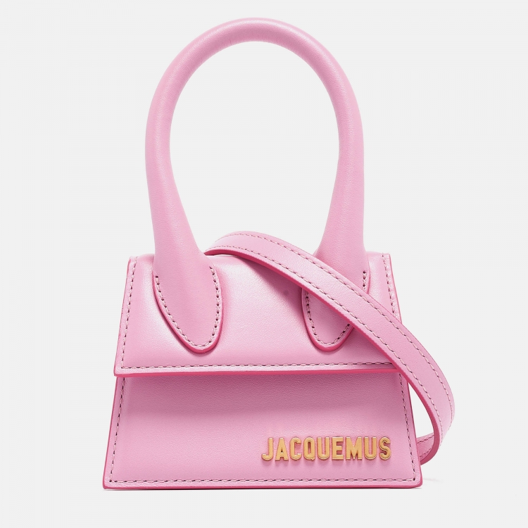 Pre Owned Jacquemus Pink Leather Mini Le Chiquito Top Handle Bag